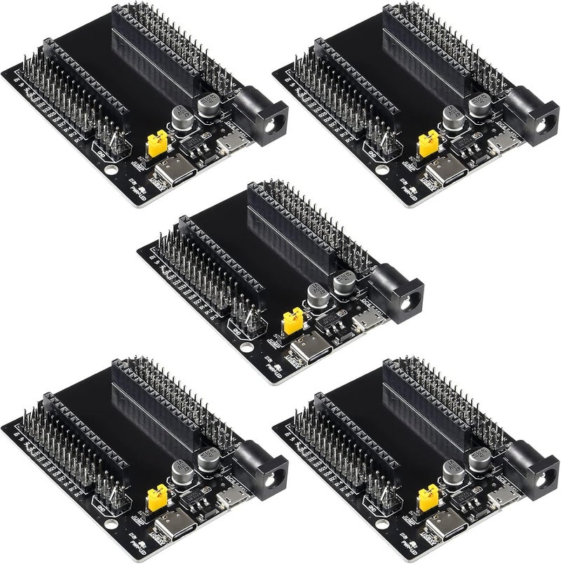 DORHEA 5Pcs ESP32 Development Board GPIO Breakout Board 30Pin Type-C Micro USB Dual Interface ESP32 Shield 30P Ultra-Low Power Dual Core ESP32-DevKitC-32 ESP-WROOM-32 ESP-32 ESP-32S Expansion Board - Image 1
